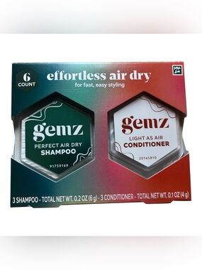 Gemz Effortless Air Dry Shampoo & Conditioner Set 6 Count